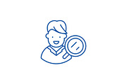 Target audience research line icon