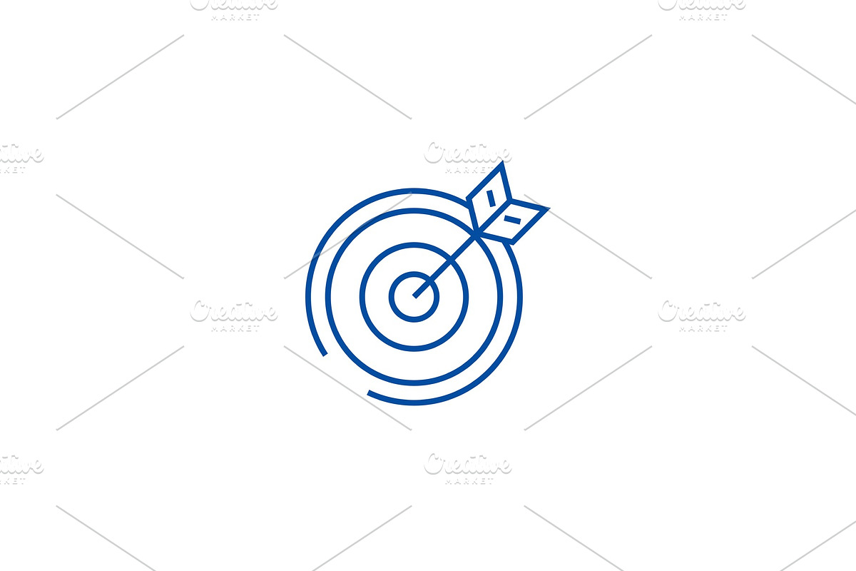 Target, arrow line icon concept in Illustrations - product preview 8