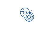 Tasty donuts line icon concept