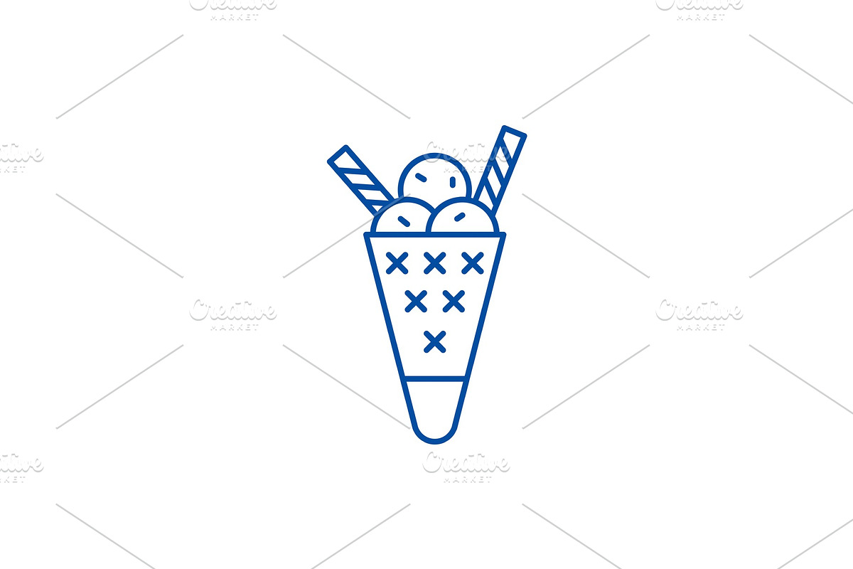 Tasty ice cream line icon concept in Illustrations - product preview 8