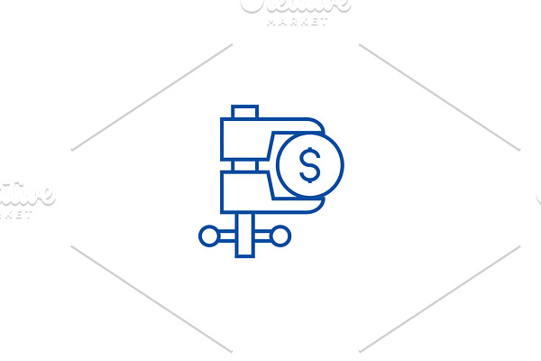 Tax reduction line icon concept. Tax