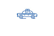 Taxi car line icon concept. Taxi car