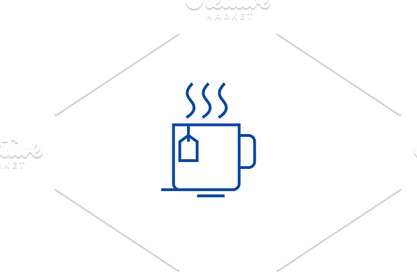 Tea cup line icon concept. Tea cup