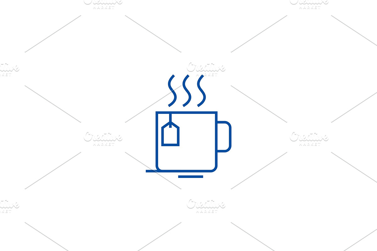 Tea cup line icon concept. Tea cup in Illustrations - product preview 8