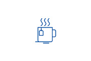 Tea cup line icon concept. Tea cup