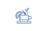 Tea for health line icon concept