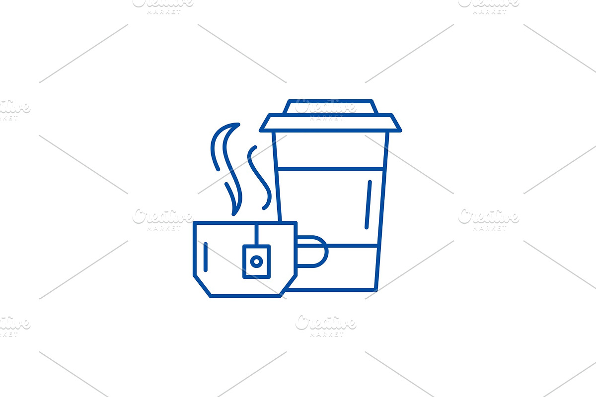 Tea party line icon concept. Tea in Illustrations - product preview 8