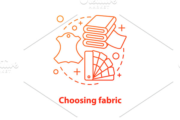 Choosing fabric concept icon