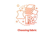 Choosing fabric concept icon