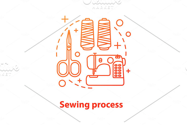 Sewing process concept icon