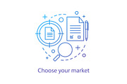 Choosing market segment concept icon