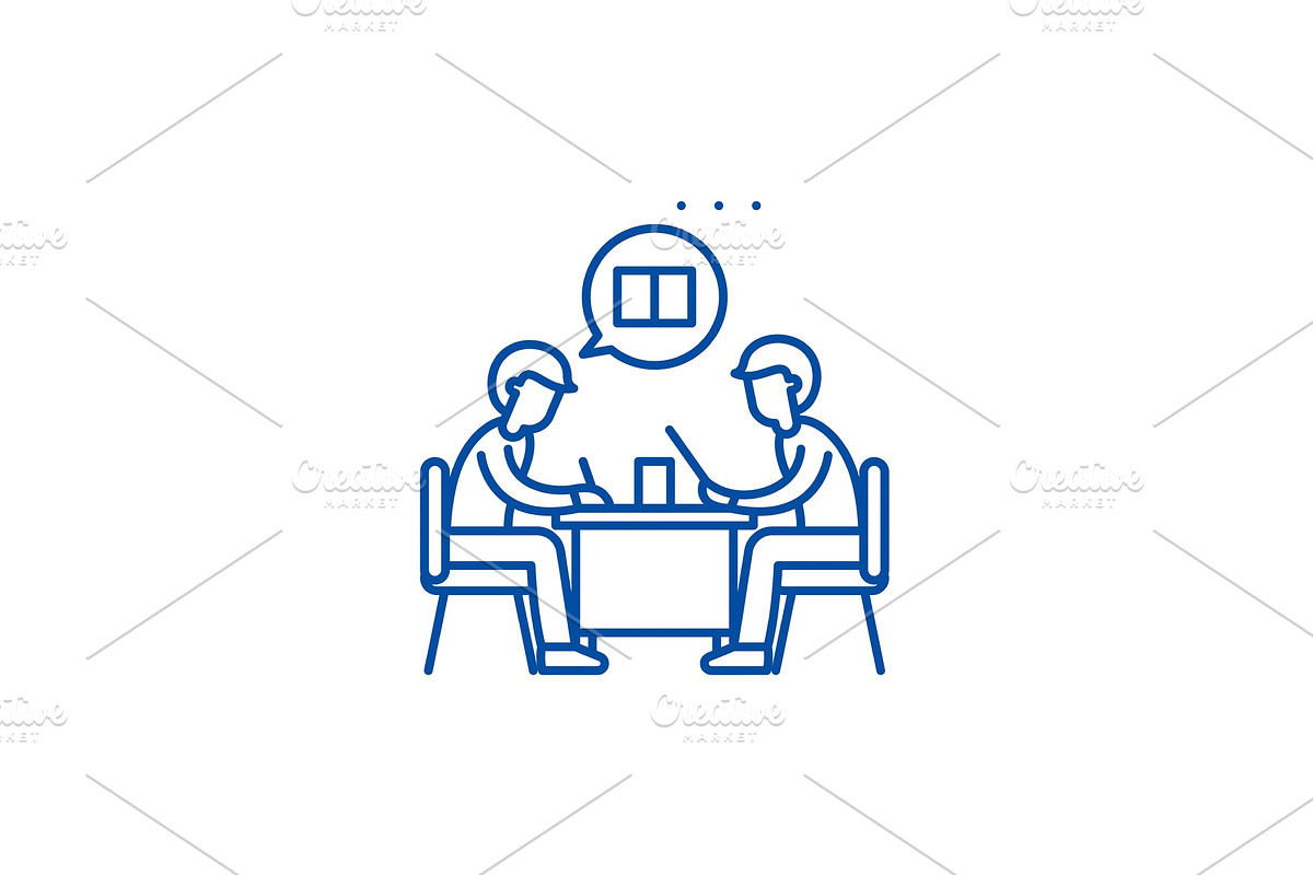 Teamwork line icon concept. Teamwork in Illustrations - product preview 8