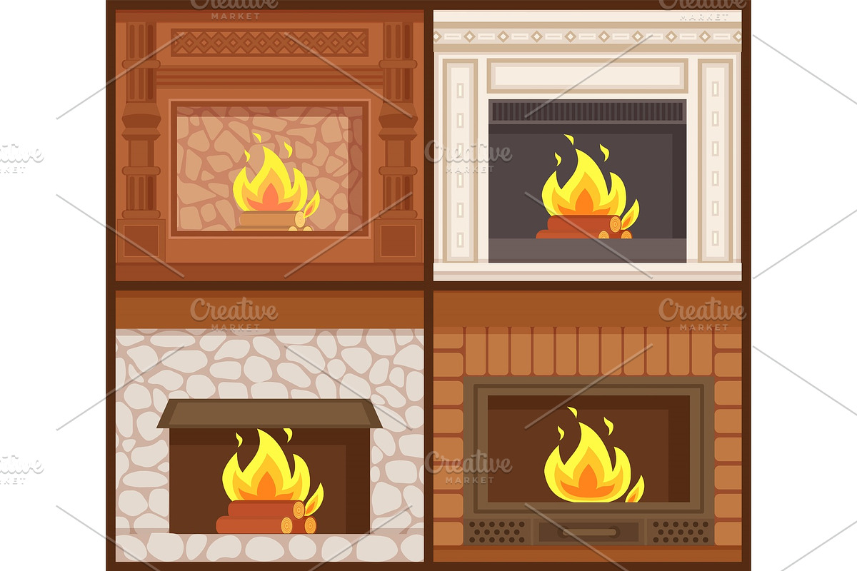 Fireplaces in Classic Styles Wooden in Objects - product preview 8