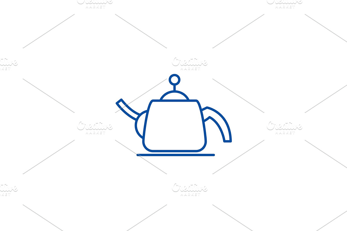 Teapot line icon concept. Teapot in Illustrations - product preview 8