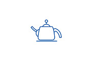 Teapot line icon concept. Teapot