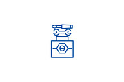 Technical tools line icon concept
