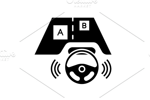 Autonomous car detect objects icon