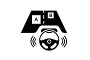 Autonomous car detect objects icon