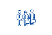 Technician team line icon concept