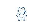 Teddy bear line icon concept. Teddy