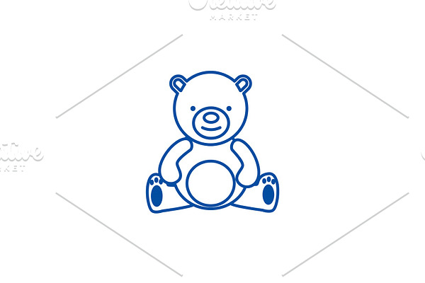 Teddy bear,toy line icon concept