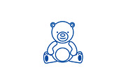 Teddy bear,toy line icon concept