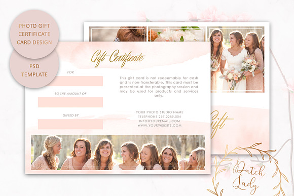 PSD Photo Gift Card Template #5 in Card Templates - product preview 1