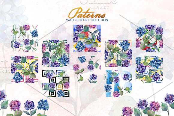 Hydrangea Watercolor png in Illustrations - product preview 1