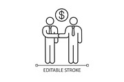 Business deal linear icon