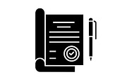 Signed contract glyph icon