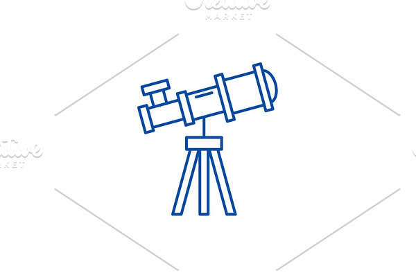 Telescope line icon concept