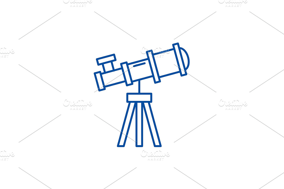 Telescope line icon concept in Illustrations - product preview 8