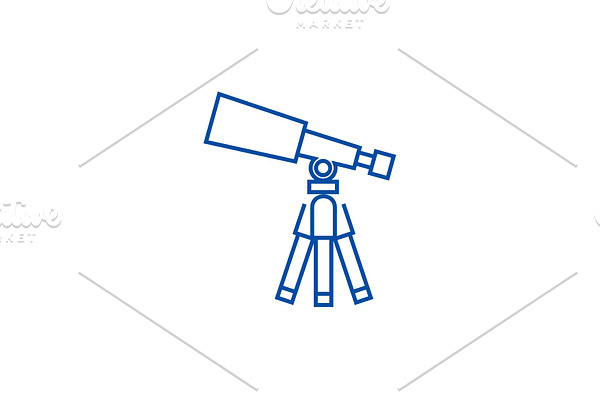 Telescope,scope line icon concept