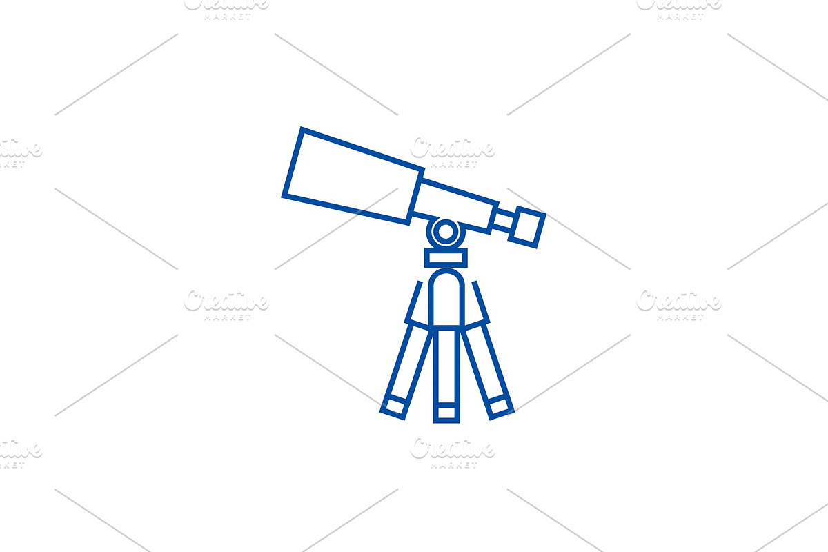 Telescope,scope line icon concept in Illustrations - product preview 8