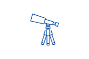 Telescope,scope line icon concept