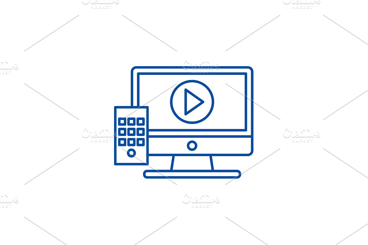 Television line icon concept in Illustrations - product preview 8