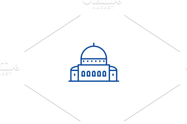 Temple,synagogue line icon concept