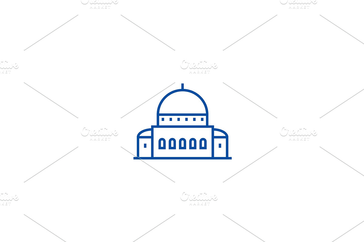 Temple,synagogue line icon concept in Illustrations - product preview 8