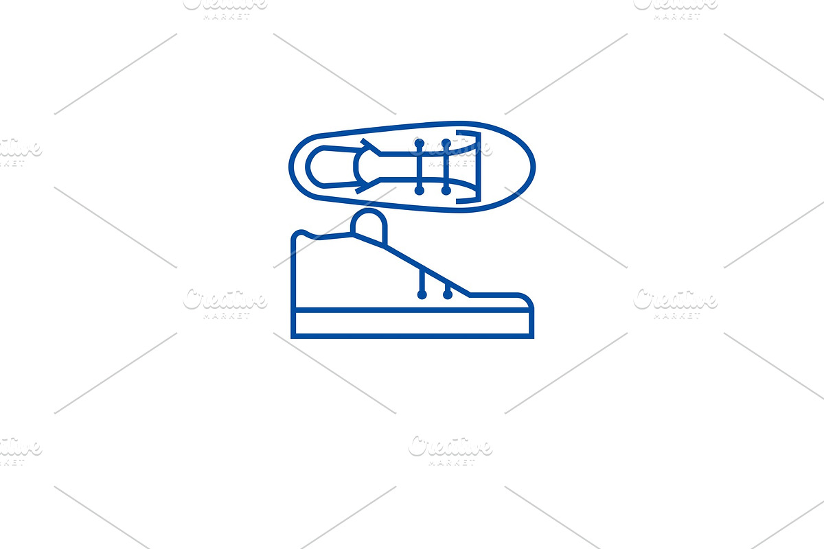 Tenis shoes line icon concept. Tenis in Illustrations - product preview 8