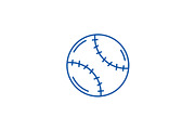 Tennis ball line icon concept