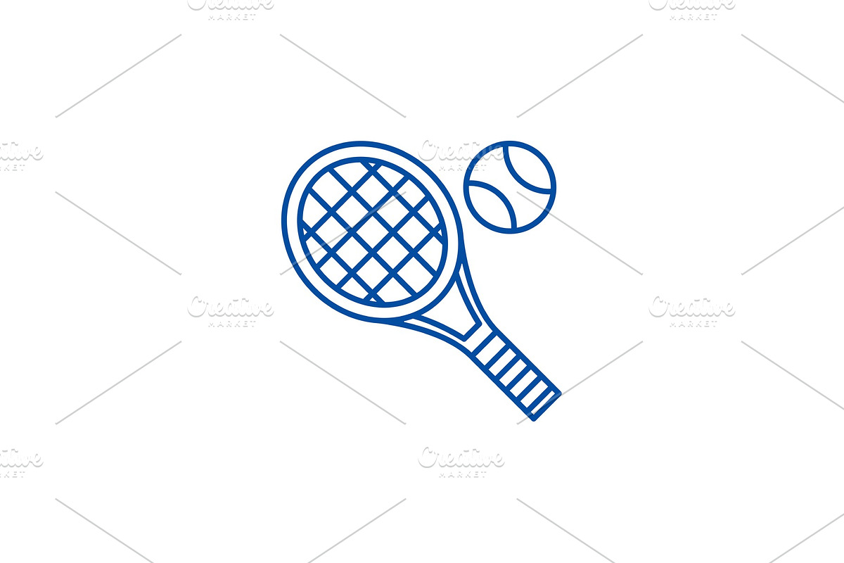 Tennis racket line icon concept in Objects - product preview 8