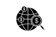 Investment research glyph icon
