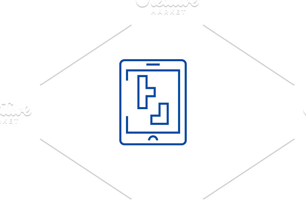 Tetris line icon concept. Tetris