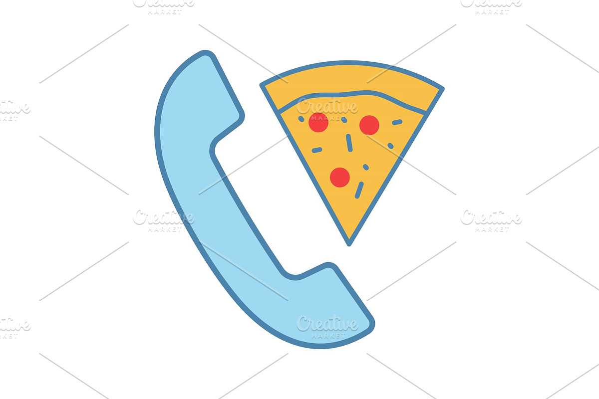 Pizza delivery call color icon in Icons - product preview 8