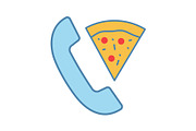 Pizza delivery call color icon