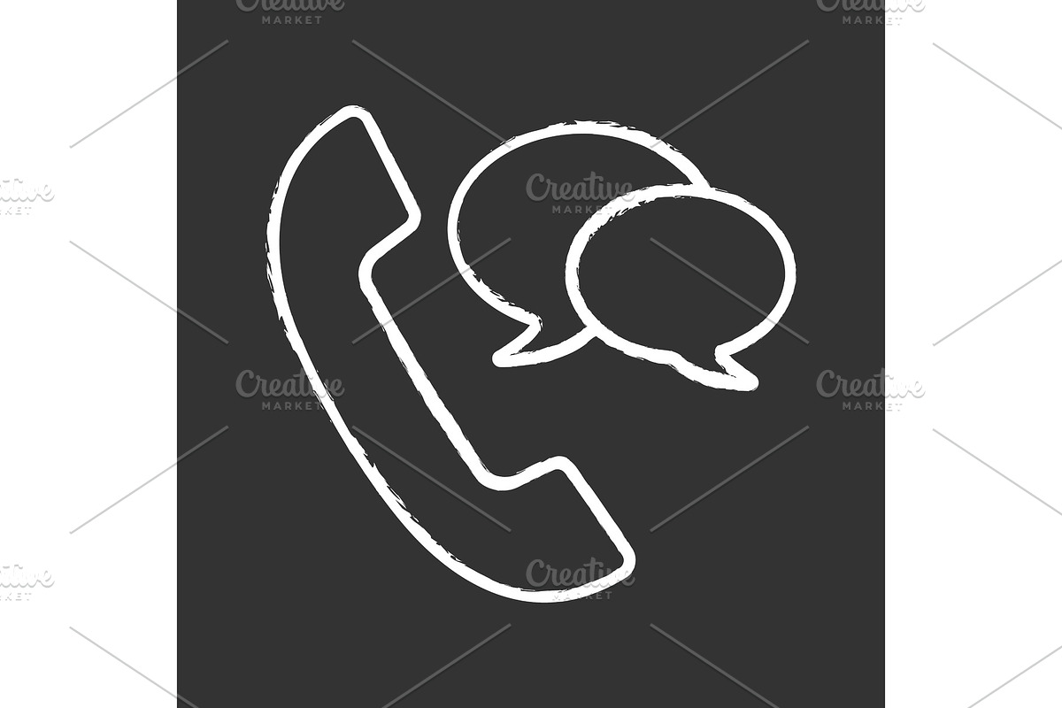 Phone talk chalk icon in Icons - product preview 8