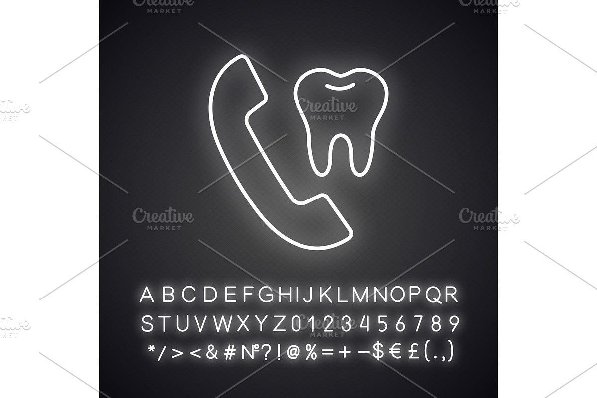 Dentist appointment neon light icon in Icons - product preview 8