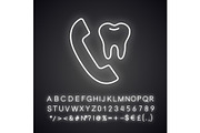 Dentist appointment neon light icon