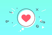 Icon Heart, speech bubble. Like icon