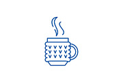 Thermo mug line icon concept. Thermo